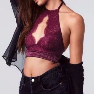 ⭐️Victoria's Secret Purple Lace/Chain Lux Bralette S NWT